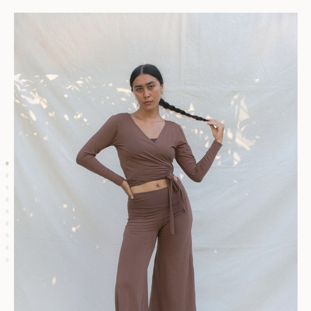 Brown Wrap Crop Top